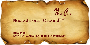 Neuschloss Ciceró névjegykártya